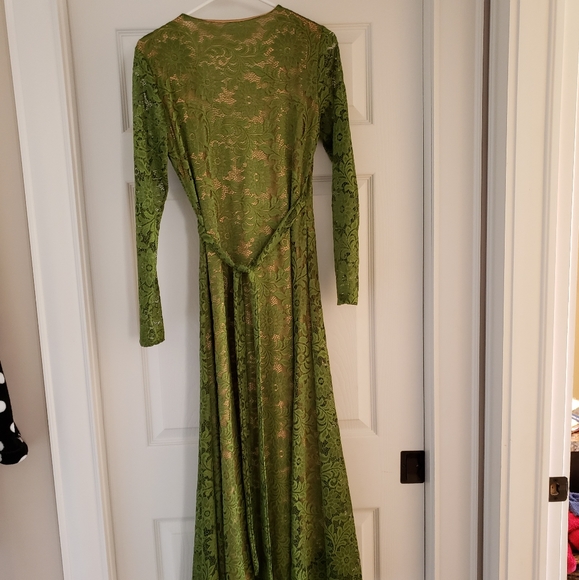 Kaimilan green floral long sleeve wrap dress - Picture 2 of 7